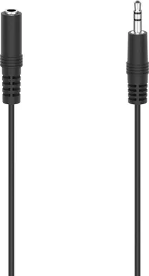 Produktbild von Hama 00305030, 3.5mm, Männlich, 3.5mm, Weiblich, 5 m, Schwarz