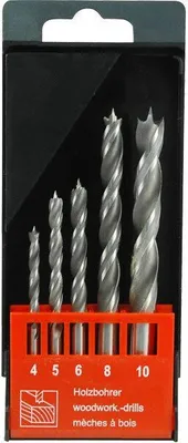 Zdjęcie produktu dla Wiertła do drewna EXTOL PREMIUM, zestaw 5 sztuk, _4-5-6-8-10mm, CrV