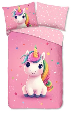 Productafbeelding van Good Morning Kinderdekbedovertrek "Daya" - Roze - (140x200 cm) - 100% Katoen