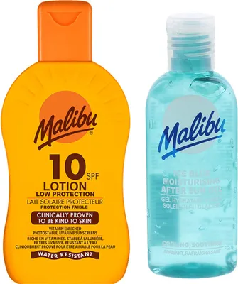 Produktbild von Malibu SPF10 Schutzbalsam 200 ml + After Sun Gel 100 ml