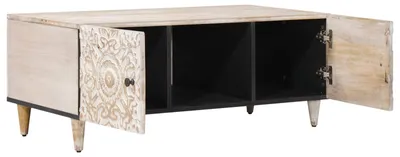 Zdjęcie produktu dla vidaXL Stolik kawowy biały 100 x 54 x 40 cm lite drewno mango