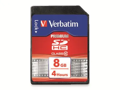 Produktbild von SDHC Card VERBATIM 43961, 8 GB, Class 10