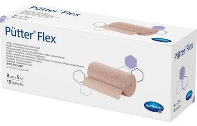 Productafbeelding van Pütter Flex verband, 8 cm x 5 m, 10 stuks, verpakking