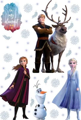 Produktbild von Disney Wandtattoo Die Eiskönigin Blau, Braun und Lila - 600114 - 42,5 x 65 cm