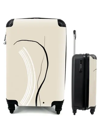 Produktbild von MuchoWow® Koffer Handgepäck Trolley Rollkoffer Kleine Reisekoffer mit 4 Rollen - Linie - Pastell - Abstrakt - Cabin Size < 55x40x23 cm & 55x40x20 cm - Fotokoffer - Kabinenkoffer - Boardgepäck - Reise-Box - Reisekoffer - Reisegepäck - Koffer mit Bild - Trolley für Kinder