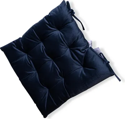 Produktbild von Weiches Sitzkissen Anthrazit 40x40x7 cm Polyester Samtoptik mit 9-Punkt-Steppung