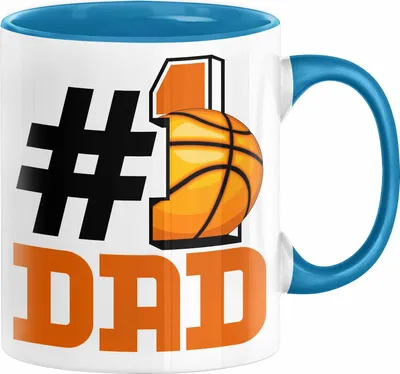 Produktbild von Basketball-Trainer Basketballer Nummer 1 Dad Vater Tasse Geschenk Basketball Papa Geschenkidee Bester Papa Der Welt Vatertag Lustige Geschenkidee (Blau)