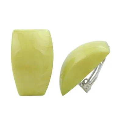 Produktbild von Clip Ohrring 27x17mm hellgrün-marmoriert glänzend Kunststoff-Bouton hellgrün 27x17mm