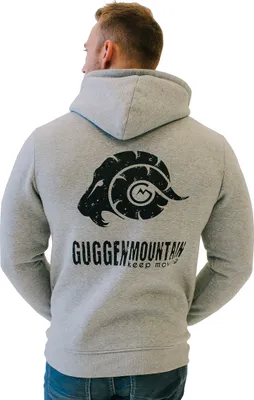 Produktbild von GUGGEN MOUNTAIN Herren Kapuzenpullover mit Fleece Hoodie Hooded Logo Sweater Sweatjacke Warmer Pullover Streetwear Langarm Kapuze Outdoor Sport Hellgrau mit Logo XXXL