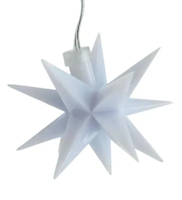 Produktbild von Stern 3D Weihnachtsbeleuchtung Beleuchtung weiß LED Batterie Timer 8 cm