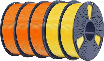 Obrázok produktu pre PLA vlákno, ekologický materiál, široká kompatibilita s tlačiarňami, 3oranžové 2žlté