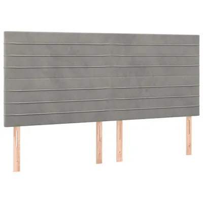 Produktbild von Kopfteil Hellgrau 180x5x118/128 cm Samt