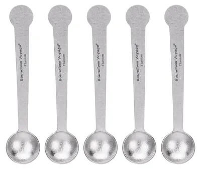 Espressolöffel aus Titan, 5 Stück, spülmaschinenfest, Silber