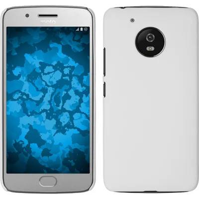 Produktbild von PhoneNatic Case kompatibel mit Lenovo Moto G5 - Hülle weiß gummiert Hard-case + 2 Schutzfolien