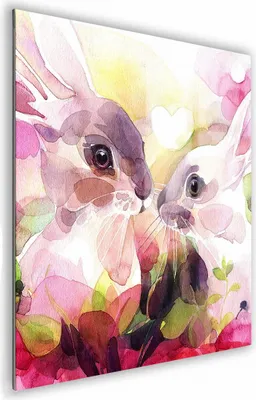 Zdjęcie produktu dla OBRAZ NA SZKLE KWADRATOWY 30x30cm 114 Zajączki
