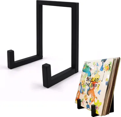 Produktbild von Vinyl Plattenhalter 1 Stück, Metallischer Displayständer Für Vinylschallplatten, CD-Sammlung Und Zeitschriften, Hochkapazitativ