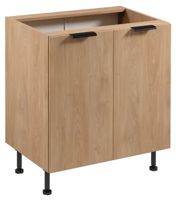 Image de Meuble bas à deux portes SALERNO - largeur 80 cm, chêne