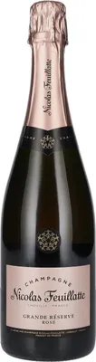 A bottle of Nicolas Feuillatte Champagne Grande Réserve Rosé.