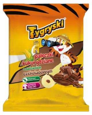 Obrázok produktu pre Tygryski kukuricové tyčinky s príchuťou čokolády pre deti, 60 g