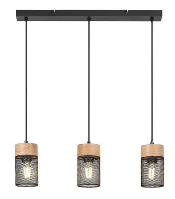 Image de Lampe suspendue E27 3x25W hêtre 72043 Callum Rabalux