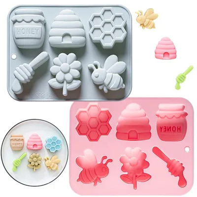 Silikon-Backform Honigwabe, 2er-Set, Bienenform, 26,6 x 12,9 cm