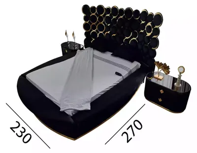 Produktbild von Designerbett Luxus Textilbetten Schlafzimmer Doppelbett 200x200cm Bettrahmen