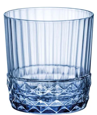 Immagine prodotto di Bormioli Rocco - Set di 6 bicchieri da cocktail/whisky/acqua America 20's, colore blu zaffiro, capacità 370 ml