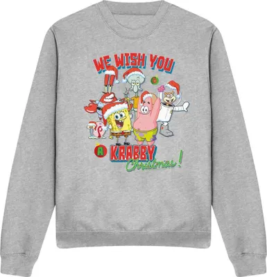 Obrázek produktu pro SpongeBob SquarePants - "Přejeme vám Krabbyho Vánoce!" Sweatshirt für Herren/Damen Uni TV12617 (M) (Sport Heide)
