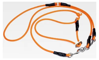 Produktbild von Biothane Jagd Profi Umhängeleine 8mm Moxon mit Zugbegrenzung neon orange L-325cm