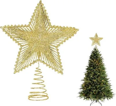 Image de Étoile de sapin de Noël, décoration en forme d'étoile, décoration de Noël, ambiance de Noël romantique, 23 x 20 cm, verre, blanc.