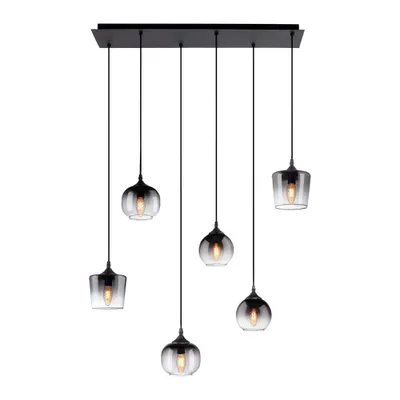 Produktbild von Hängeleuchte schwarz, Glas rauch, H 120 cm