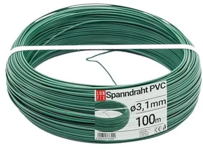 Produktbild von Gartendraht verzinkt und PVC-beschichtet 100 m grün - Zaun- und Gartenbedarf