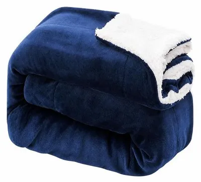 Immagine prodotto di Uniqoos® Coperta in pile Sherpa, 150 x 200 cm, blu reale – coperta morbida, 100% poliestere, lavabile a 30 °C