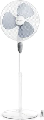 Produktbild von Brandson Standventilator mit 3 Leistungsstufen, 50 W Standlüfter leise, Ventilator höhenverstellbar, mobiler Lüfter, 30 Grad neigbar, inkl. Fernbedienung, Weiß