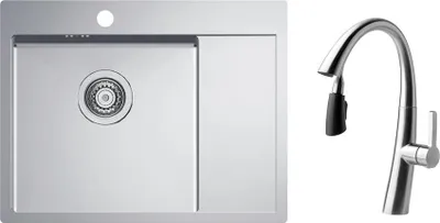 Immagine prodotto di Lavello in acciaio inox con miscelatore ALVEUS Quarto 20 Satin 615x480x1 mm + miscelatore Slovarm SETA22188