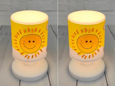 Produktbild von 2er Set Akku Kinderlampe Sonne, Nachttischlampe per USB aufladbar, Kinderzimmer