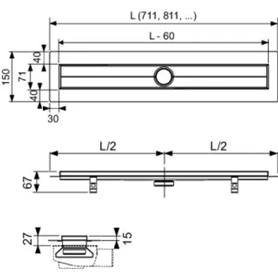 Produktbild von TECE 601006 TECEdrainline Duschrinne, weiß matt