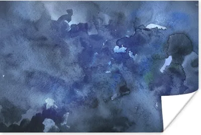 Produktbild von MuchoWow® Poster Aquarell - Himmel - Blau - Grau 30x20 cm - Plakate - Print