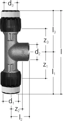 Produktbild von Sanipex MT-T-Stück mit Innengewinde 4654 32 - 3/4 - 32 mm
