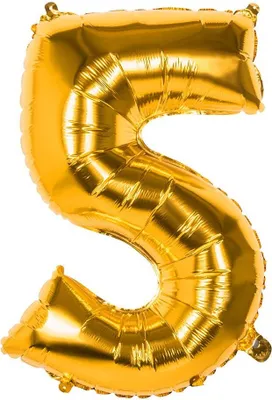 Produktbild von Folienballon Zahl 5 gold metallic 86cm
