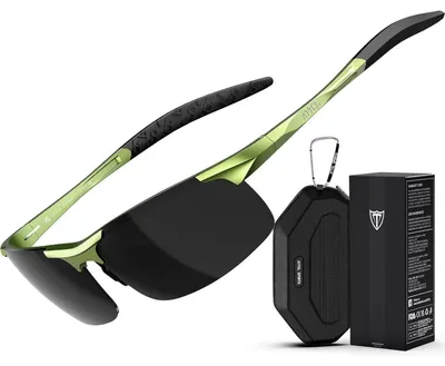 Imagen del producto de Gafas de sol para hombre, polarizadas, con montura de metal, aleación de aluminio y magnesio, ultraligeras, con lentes grises