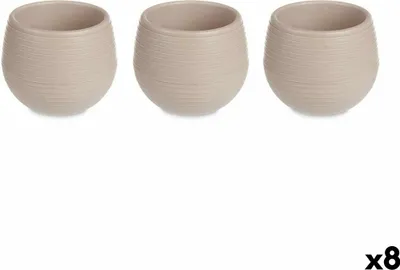 Obrázek produktu pro Sada květináčů z šedého plastu 8 x 8 x 7 cm (8 kusů)
