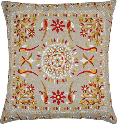 Immagine prodotto di Cuscino copricuscino Marrakesh 50x50 cm grande | cuscino da divano cuscino accogliente in cotone ricamato come decorazione estetica del soggiorno sulla poltrona e sul divano | cuscino decorativo lodge rosso come cuscino da sedia nella sala da pranzo