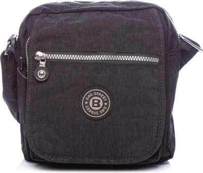 Produktbild von Bag Street Leichte Reise Umhängetasche Crinkle Nylon für Damen und Herren Schwarz