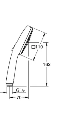 Produktbild von Handdouche Ø 11 cm mattschwarz mit 2 Strahlarten, Kunststoff, anti-kalk