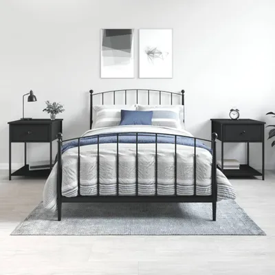 Obrázok produktu pre vidaXL Nočné stolíky 2 ks čierne 44x45x58 cm odvodený výrobok z dreva