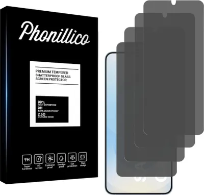Image de Verre trempé anti-espion pour Samsung Galaxy S25 PLUS [4 pièces] Film noir de protection d'écran Privacy anti-rayures verre résistant Phonillico®