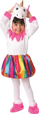 Produktbild von Bristol Novelty Kinder / Kleinkinder Einhornkostüm mit Regenbogen-Design BN1463 (Einheitsgröße) (Weiß/Pink/Regenbogen)
