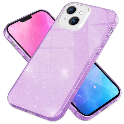 Produktbild von Hülle für iPhone 14 - Glitzer Cover Verstärkte Silikon Handyhülle Glitter Case Lila