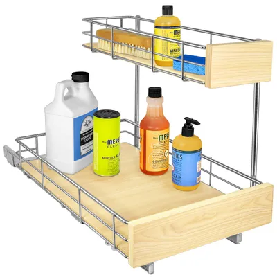 Obrázok produktu pre Vysúvacie organizéry do skrine, šírka 29 cm, hĺbka 46 cm, s výsuvmi typu "D", vhodné do kuchyne